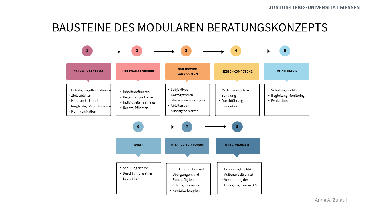 Grafik Bausteine eines modularen Beratungskonzeptes BfA