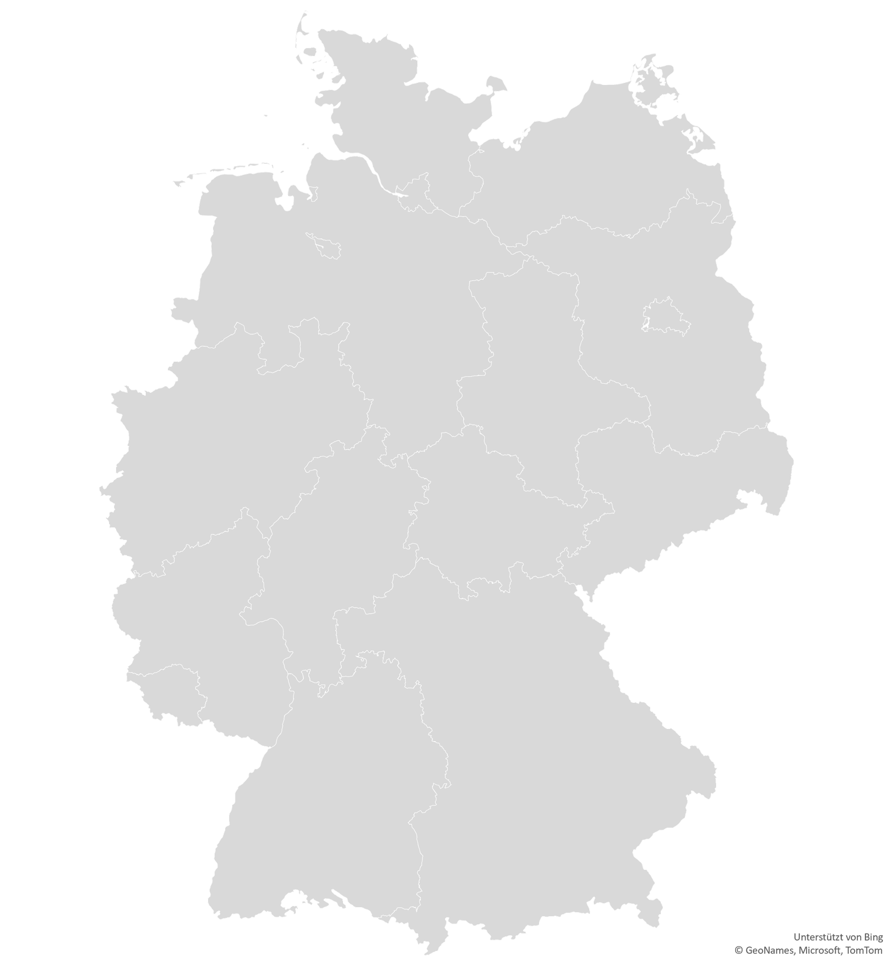 Grafik Deutschlandkarte mit Bundesländern