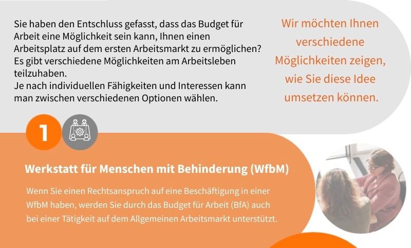 Grafik Über eine WfbM ins Budget für Arbeit